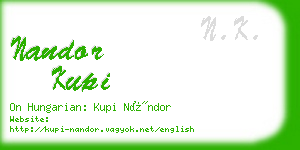 nandor kupi business card